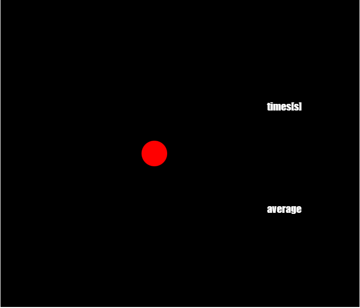 黒い画面に赤い丸